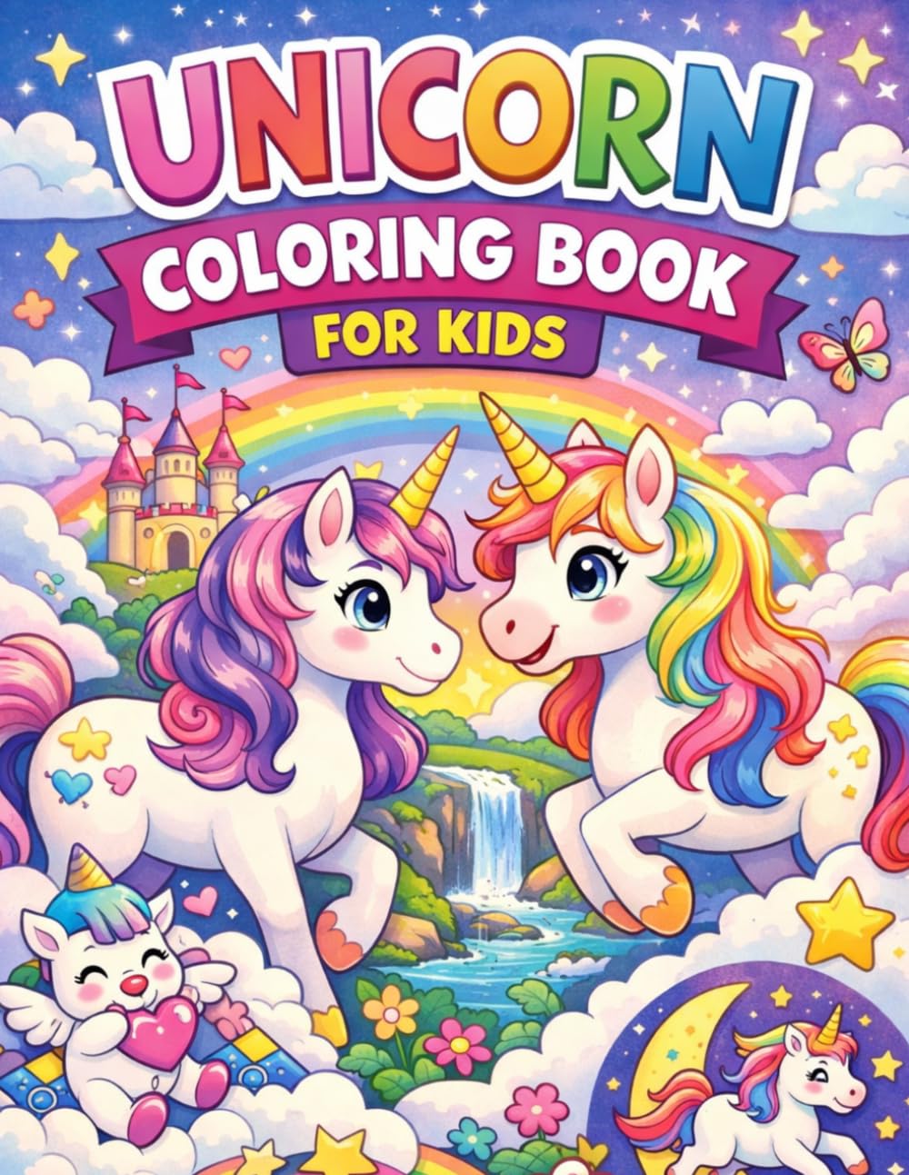 Unicorn Coloring Book for Kids: Cute and Easy Unicorn Designs for Ages 2–6 | Fun, Relaxing and Creative Coloring Activity