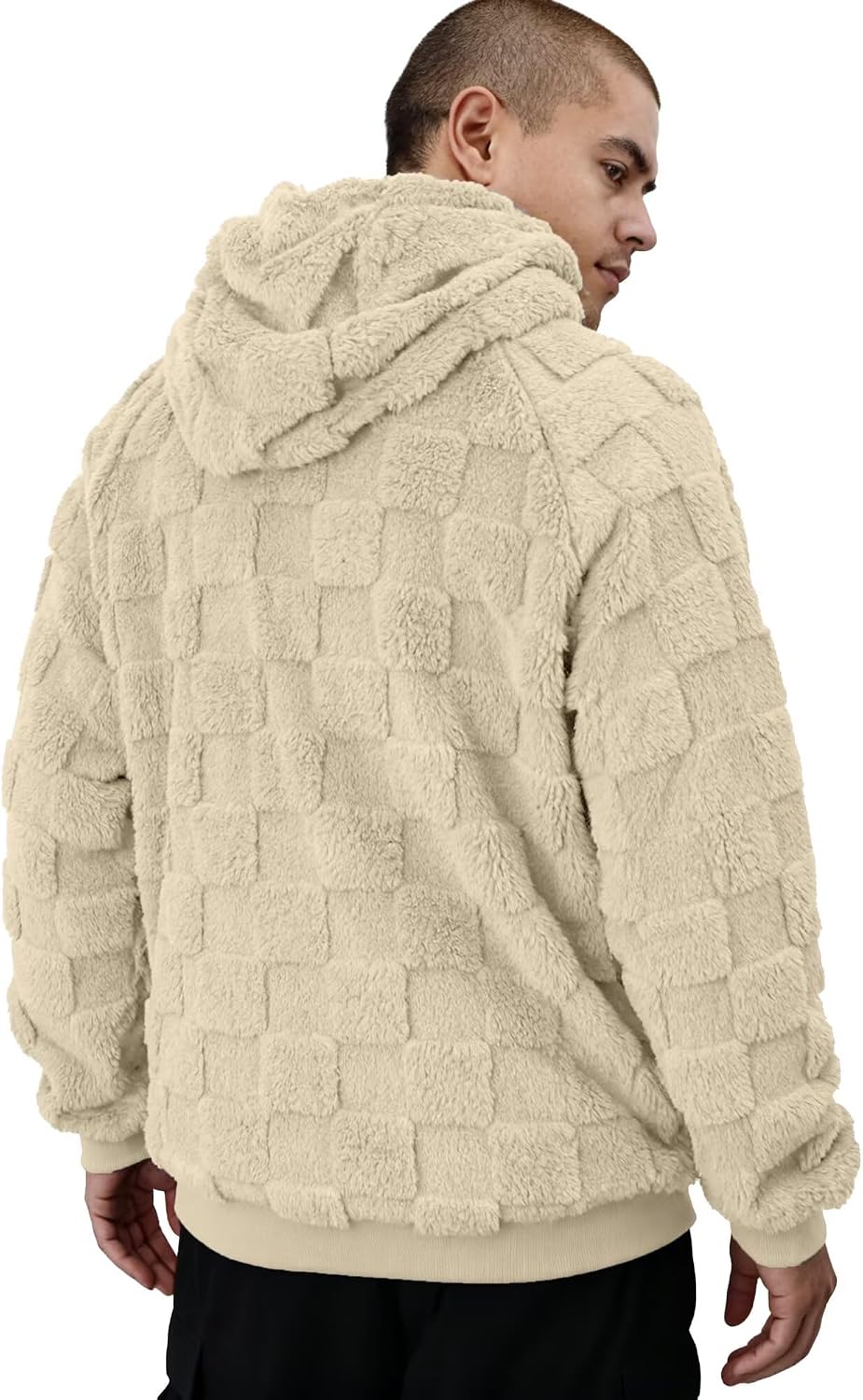 VahRuta Sherpa Hoodie Men Hooded Sweatshirt Winter Hoodies For Men Pullover Fleece Soft Long Front Pocket Hoodies