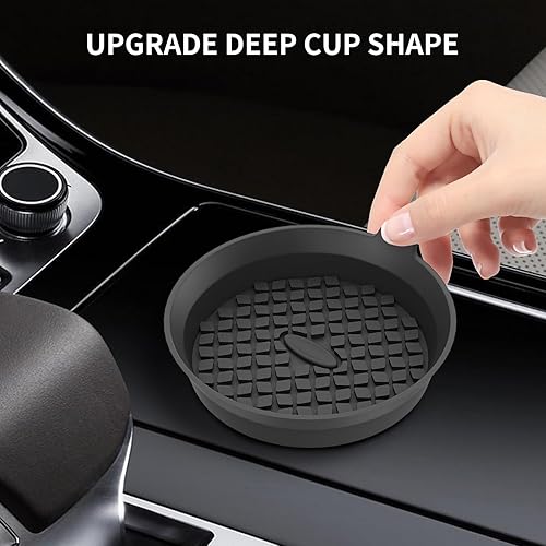 Miniatura 4 de ME.FAN Posavasos de silicona para automóvil, 4 unidades, accesorios universales antideslizantes para el interior del automóvil, portavasos de