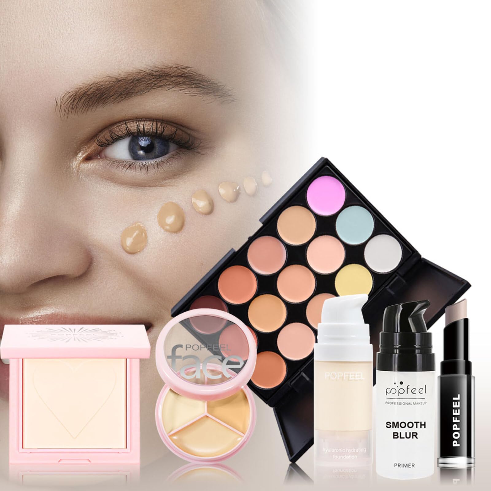 All-in-One Kosmetik Schmink Kit für Gesicht, Augen und Lippen, Multifunktions Make-up Geschenkset mit Lidschatten Palette, Lippenstift, Concealer, Grundierung, Mascara, Pinsel - Kit 158