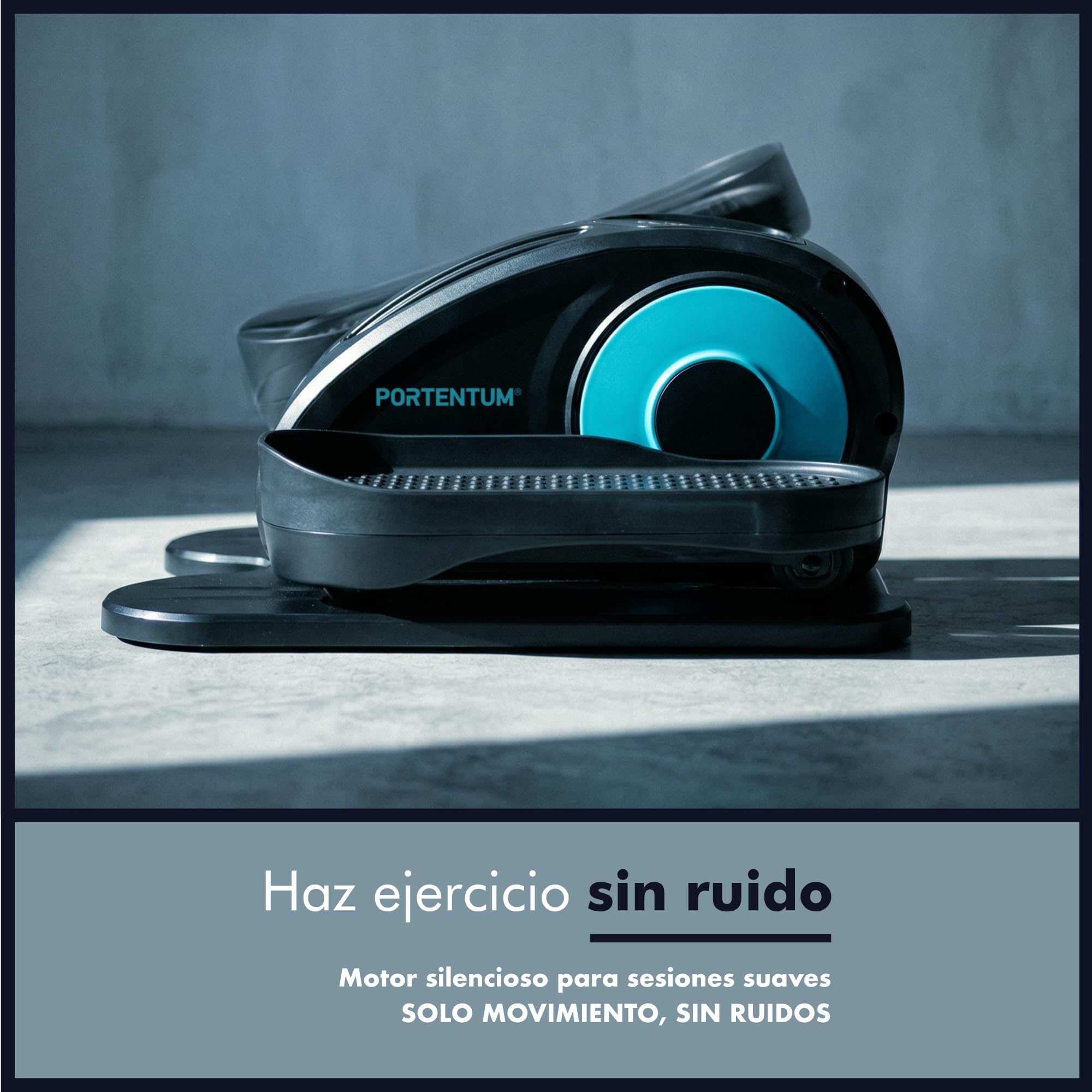 PORTENTUM Mini eliptica electrica con mando a distancia y pantalla – Pedales estaticos personas mayores automático y manual con selector velocidad – Pedaleador electrico de escritorio motor silencioso