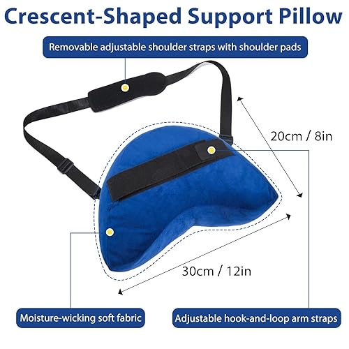 Miniatura 4 de Almohada poscirugía de hombro Almohada de manguito rotador para aliviar el dolor de hombro con correa, almohadas para dormir lateral para adultos,