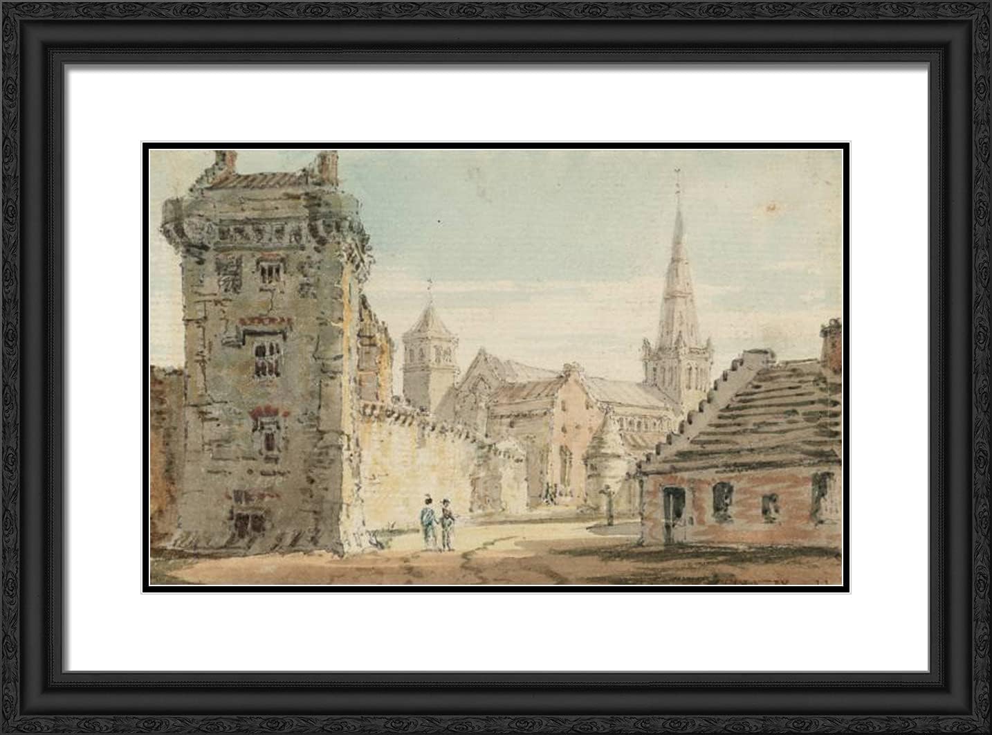 ArtDirect Girtin, Thomas 24x18 Gold Ornate Framed Art Print with Double Matting Titled: Glasgow High Street