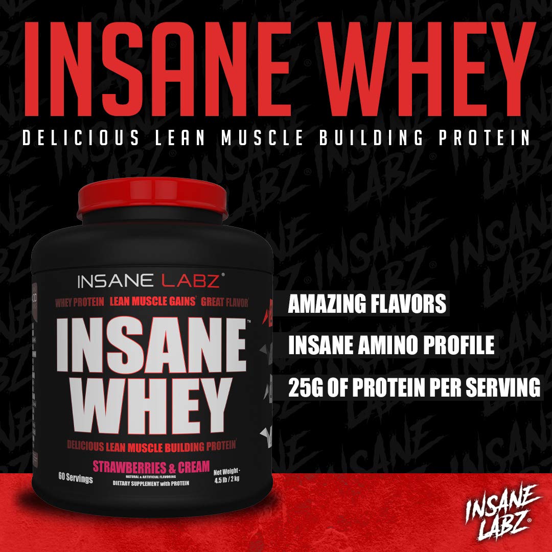 Insane Labz Insane Whey,100% Muscle Building Whey Protein, Post Workout, BCAA Amino Profile, Mass Gainer, Meal Replacement, 60 Srvgs, (Chocolate Peanut Butter) — Amazon image 2