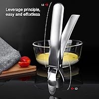 Vista 3 de Clip antiquemaduras, agarrador de sartén de acero inoxidable, soporte de abrazadera de plato para mover placa caliente, olla instantánea, microondas