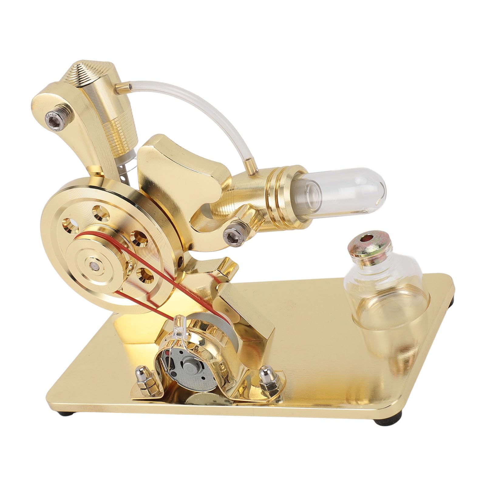 Stirlingmotor-Modell, Buntes LED-Bildungs-Stromgenerator-Spielzeug für und Erwachsene, Premium-Aluminiumlegierung (Gold)