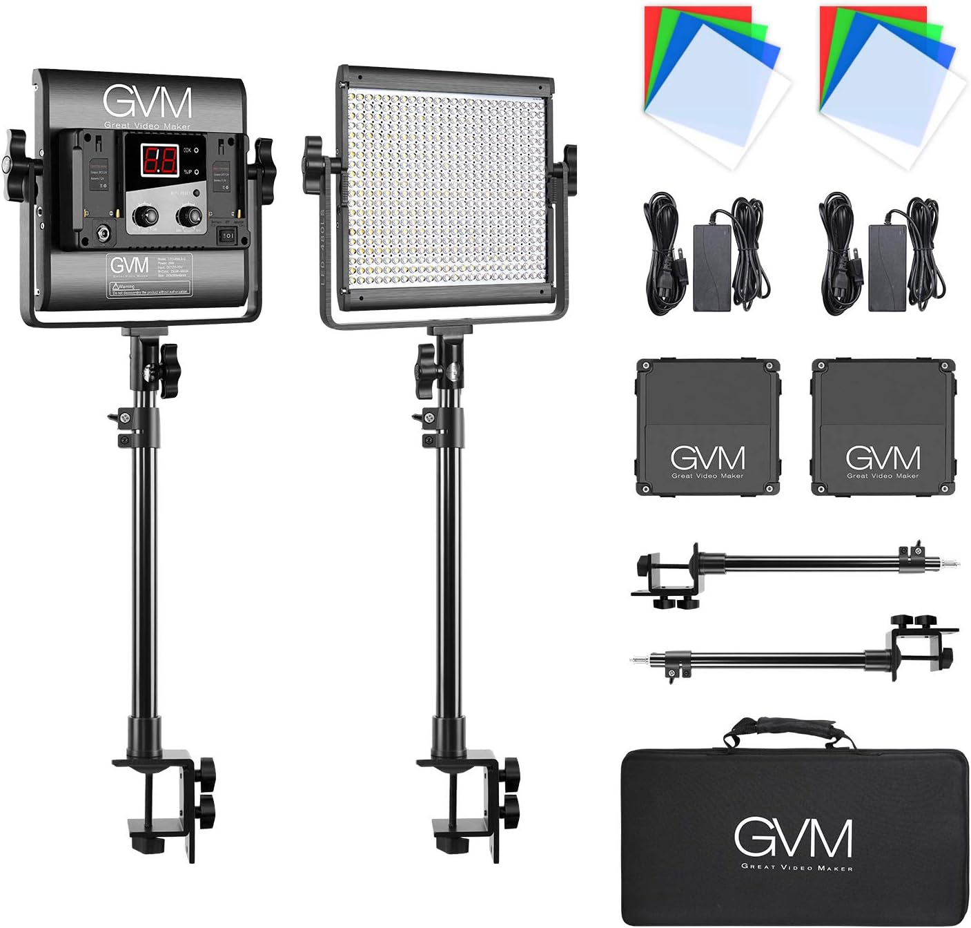 LED Video Light, GVM 2 Pack Video Lighting Kit with APP