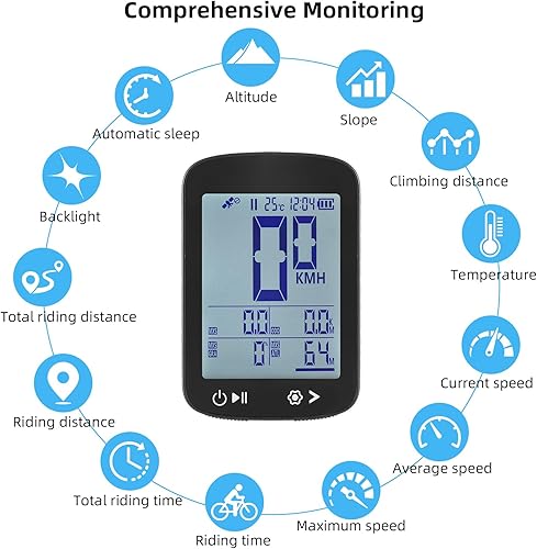 Miniatura 2 de GPS bicicleta ordenador inalámbrico alta pantalla clara 5 estrellas posicionamiento GPS BeiDou GLONASS Galileo QZSS recargable bicicleta odómetro