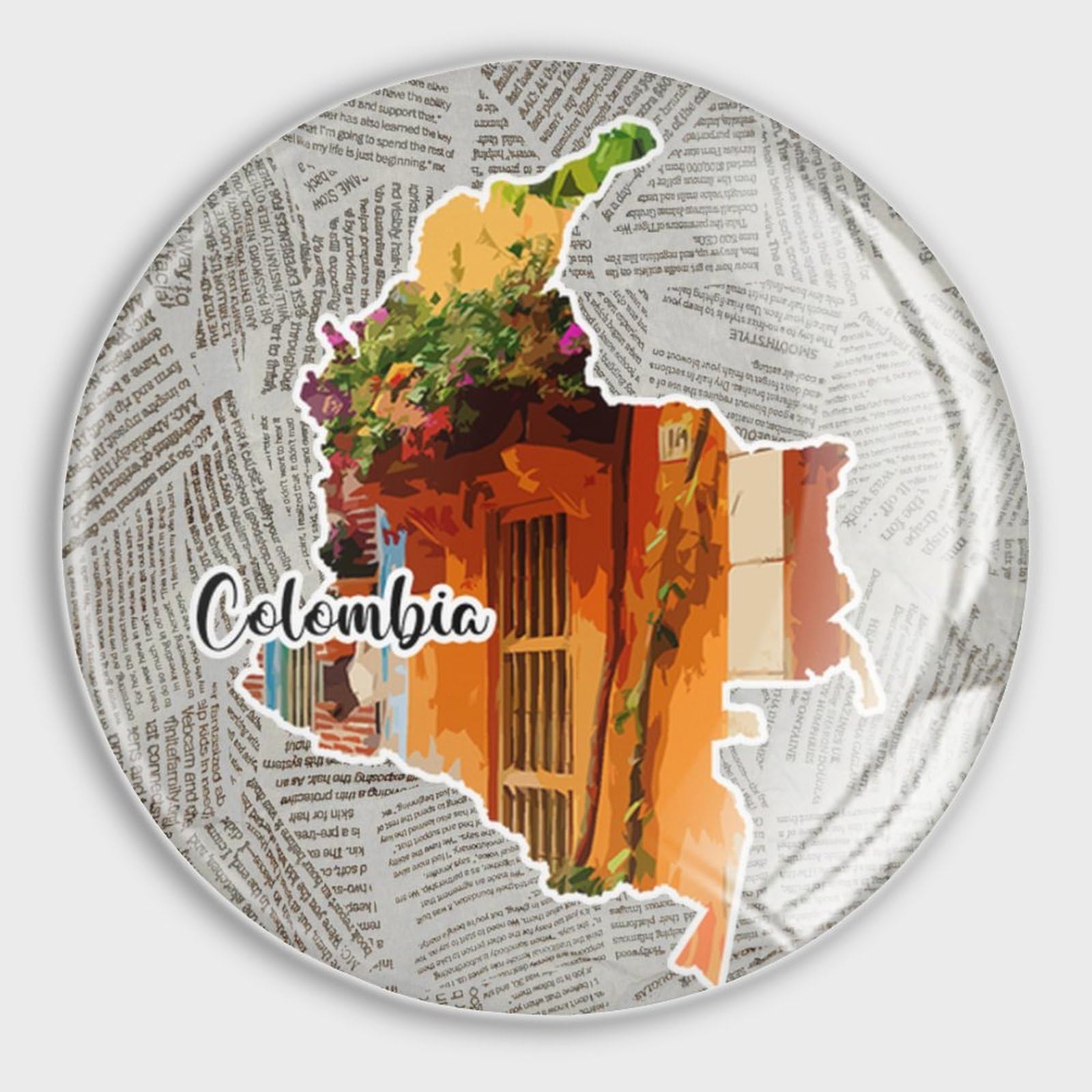 Imanes de paisaje de Colombia imanes pequeños de vidrio decorativos juego de 4