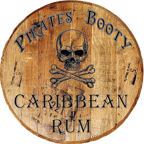 Miniatura 2 de Letrero de barra de ron caribeño con cabeza de barril de whisky, piratas, decoración del hogar, arte de pared