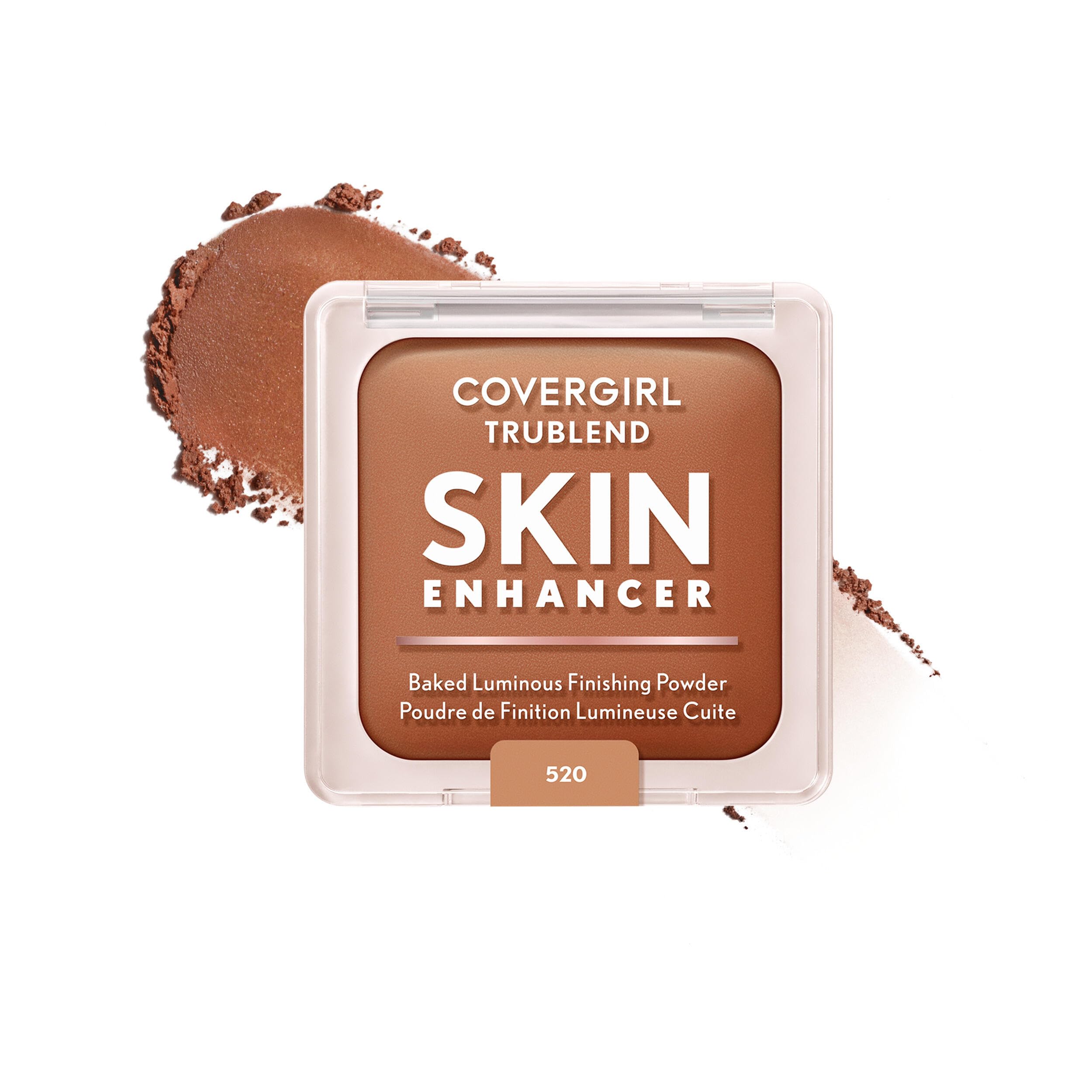 COVERGIRL TruBlend Skin Enhancer Baked Luminous Finishing Face Powder, with Hyaluronic Acid and White Rose Extract, Sheer & Buildable - 520 Cinnamon Roll