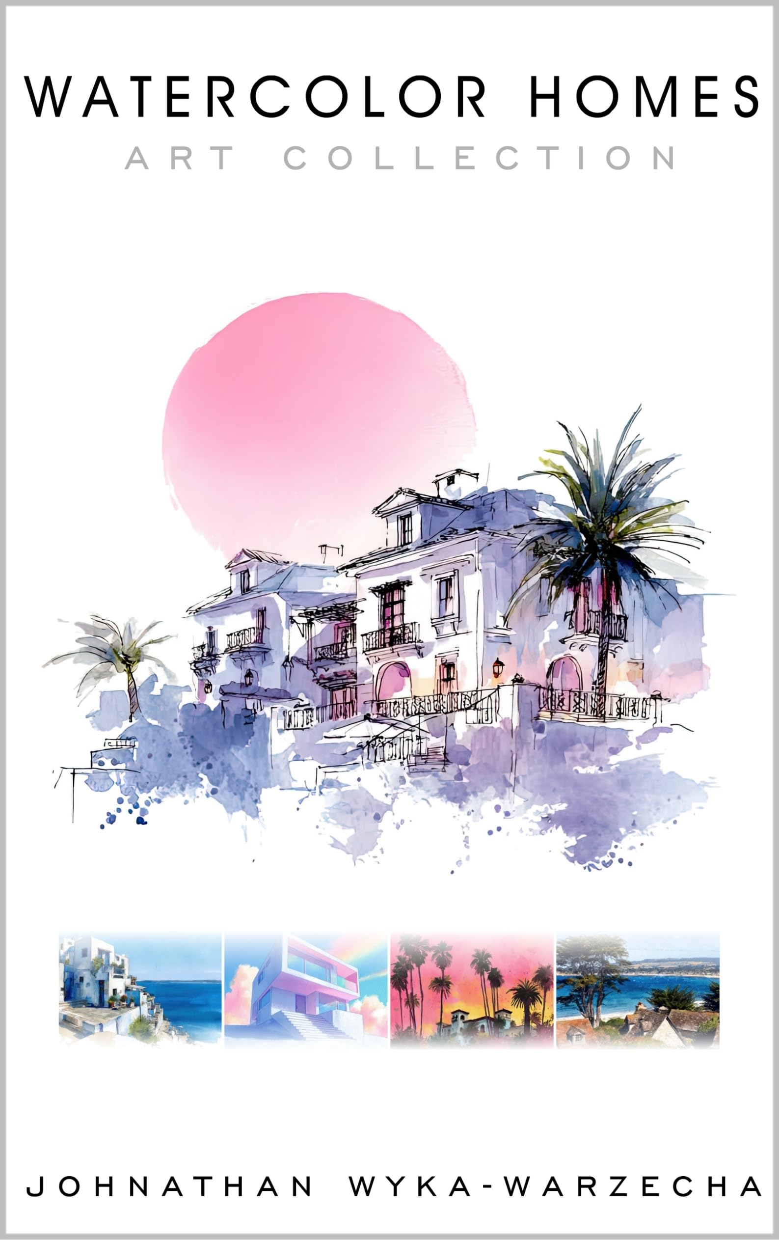 Livre de peinture aquarelle maison pour decoration table basse et interieur