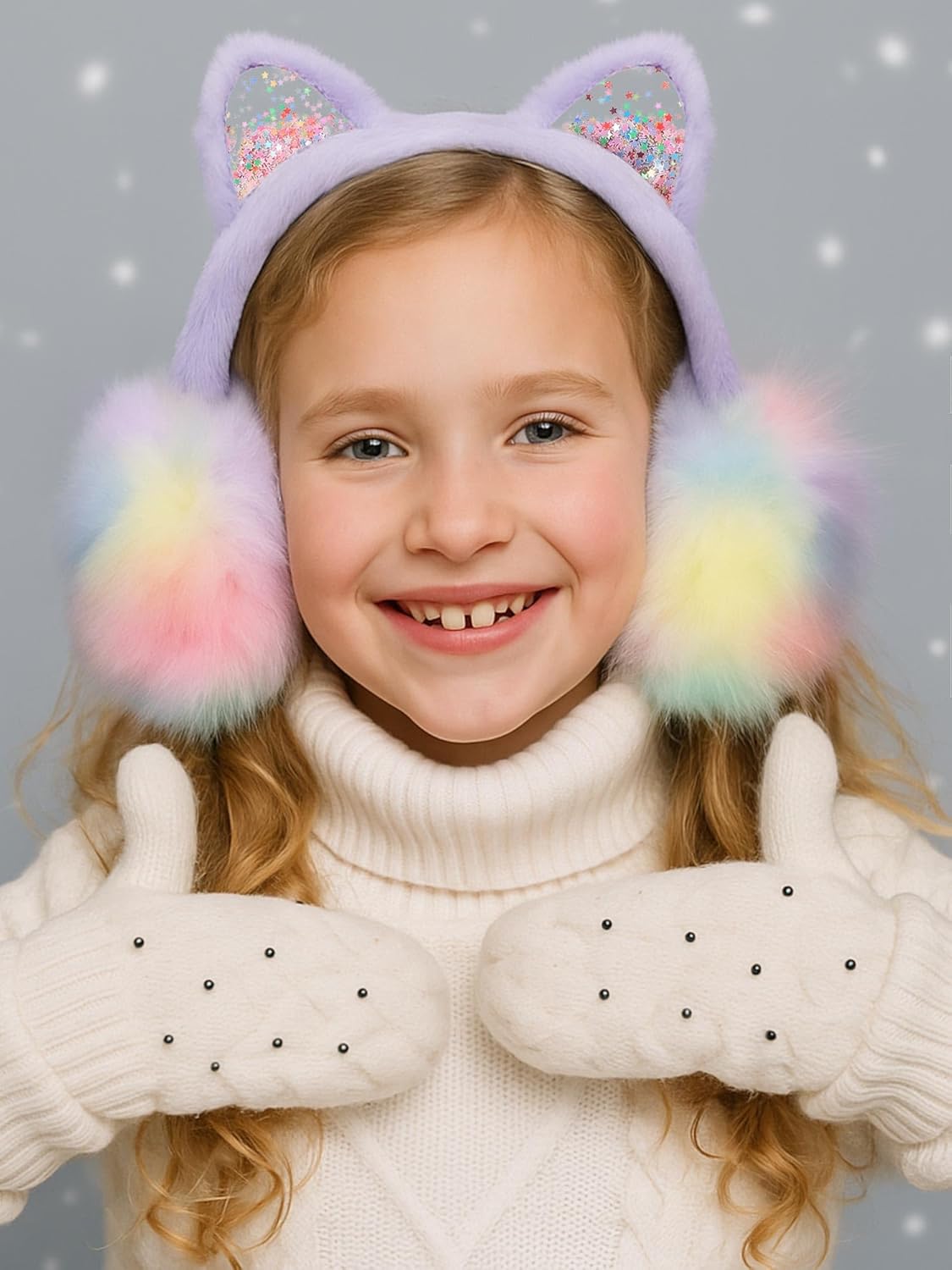 3 Pcs Winter Earmuffs for Kids Outdoor Warm Furry Knitted Ear Warmers Soft Plush Comfortable for Boys Girls - Image 4