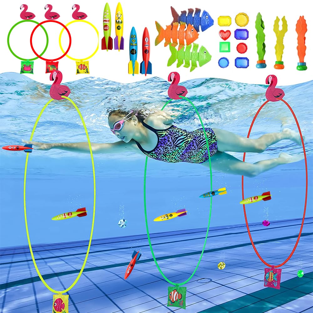 Jiahuade Anillos de Buceo para Niños, Juegos Acuáticos, Juguetes de Piscina.
