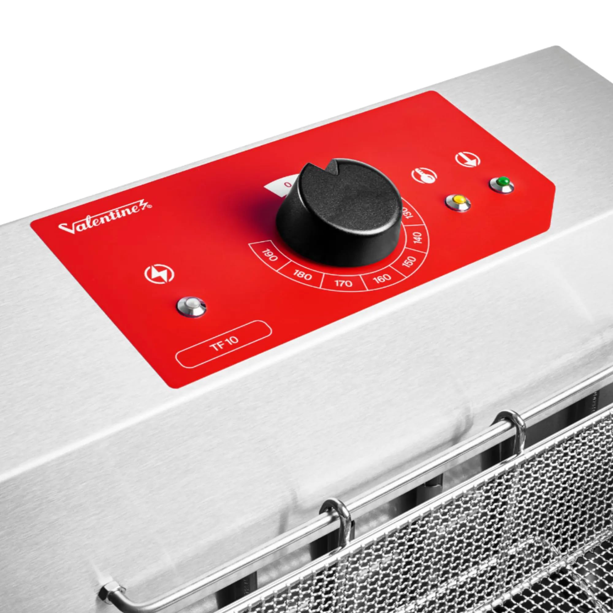 MBH - Friggitrice elettrica industriale Valentine da 10 litri con 1 cestello per la ristorazione. Friggitrice professionale in acciaio inox per bar, ristorante e cucina industriale