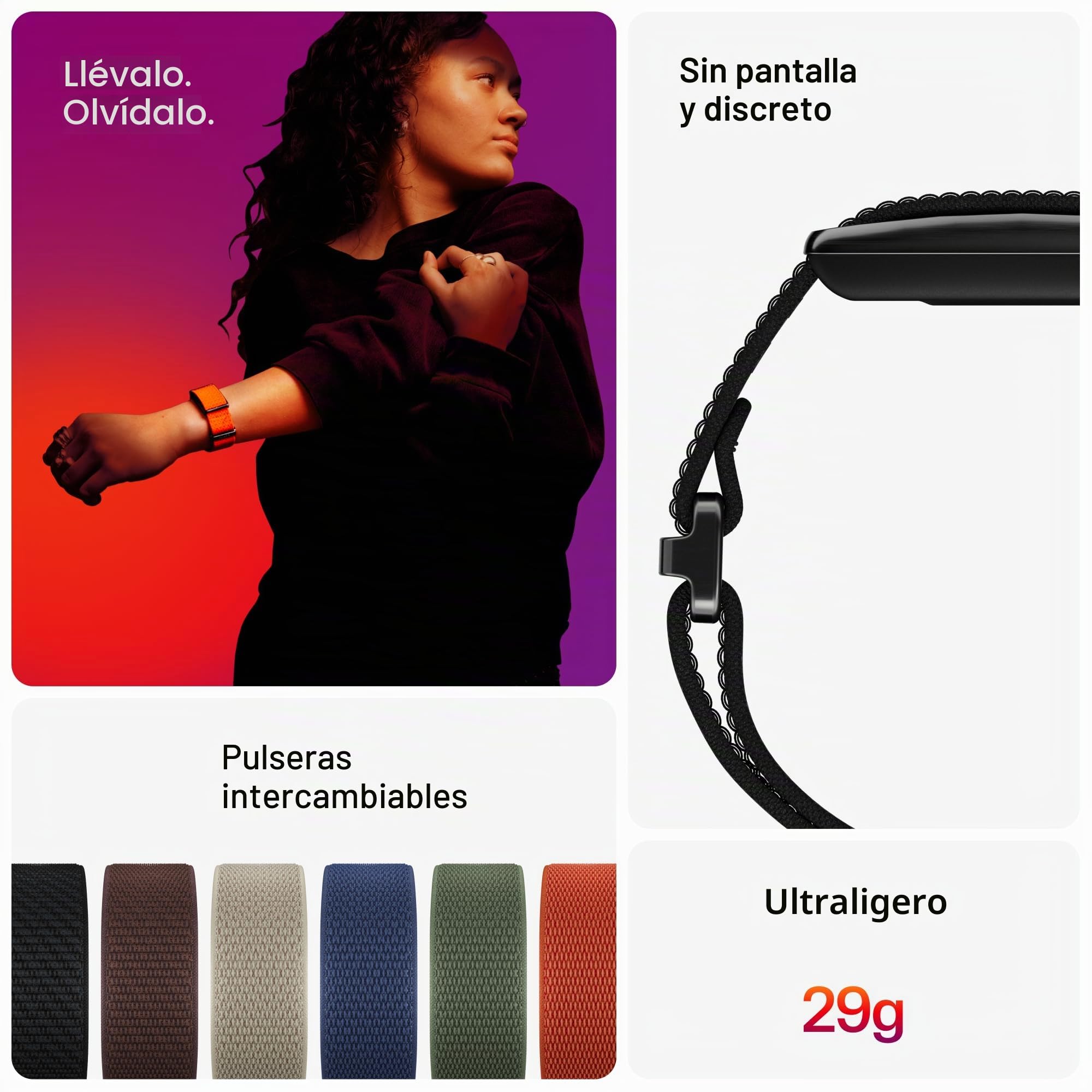Polar Loop: Banda de Salud y Fitness usable sin Pantalla Inteligente con frecuencia cardíaca 24/7, monitoreo de sueño y Actividad, detección automática de Entrenamiento, sin suscripción, batería