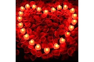 Romantic 2000Pcs Artificial Rose Petals & 24Pcs LED Tea Light Kit