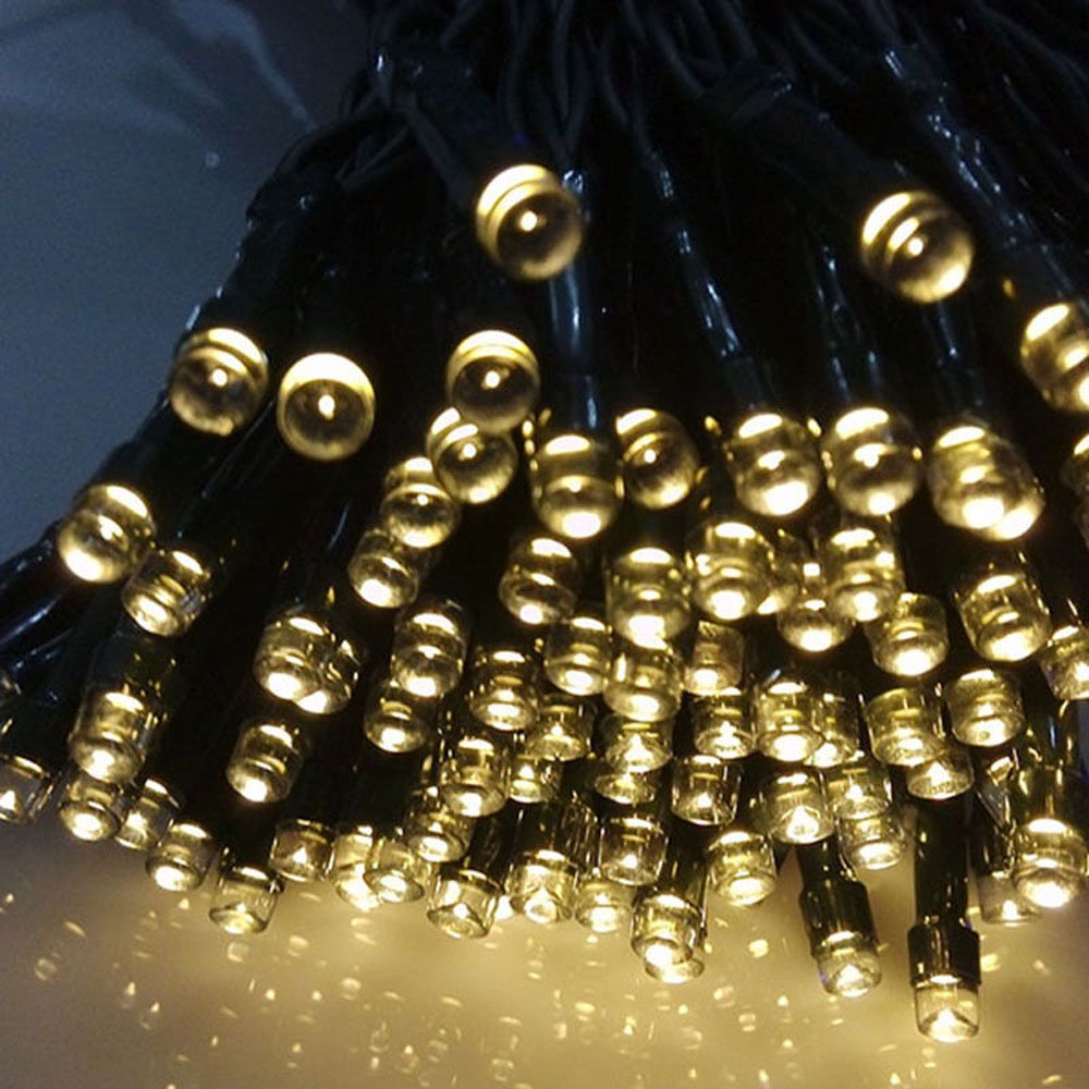 RunQiao 105ft/32m 300 Led Solar Lights Outdoor Garden Fairy String Lights Warm White Christmas Tree Lights Waterproof 8 Modes with Remote - Image 2