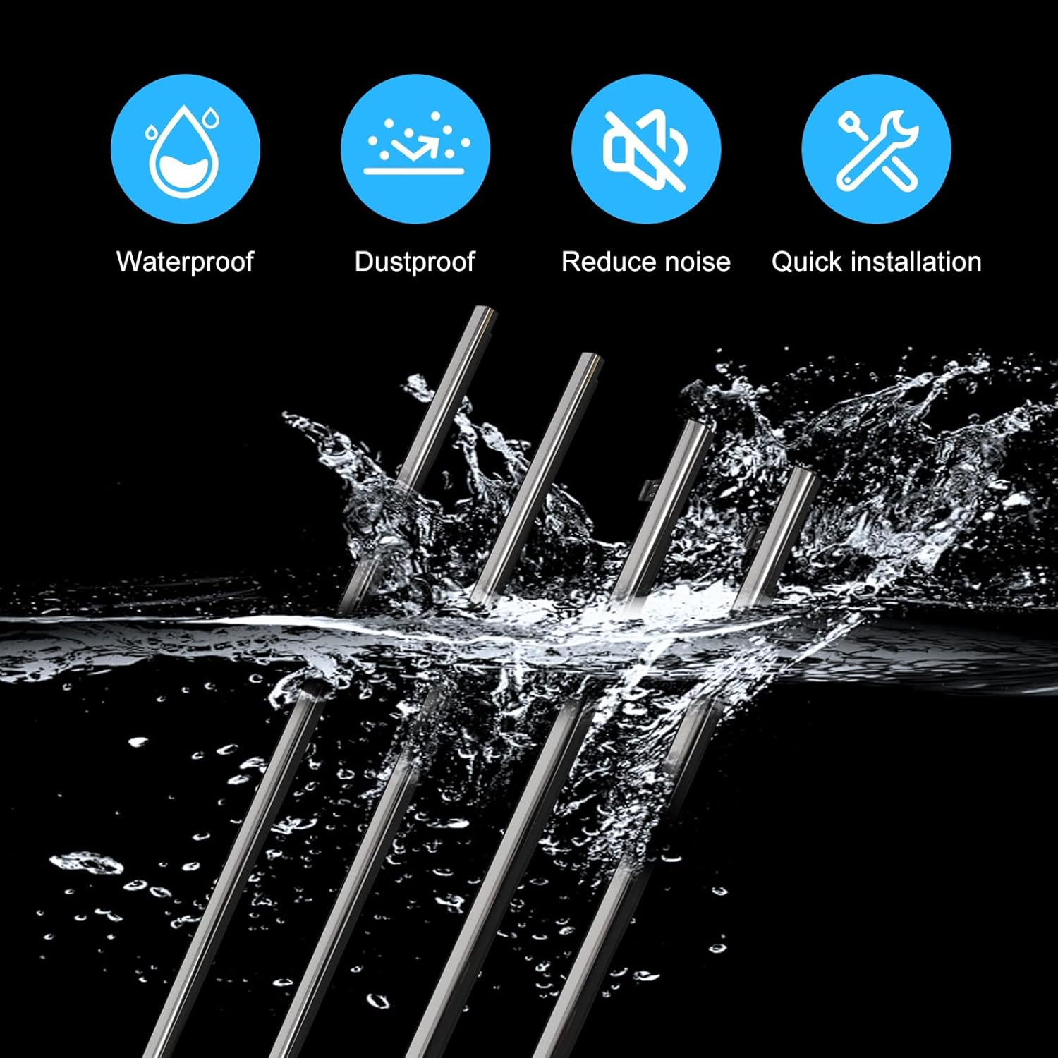 ECCPP Weather Stripping Window Trim For 2009-2014 for Honda for Acura TSX/4-door Outer Door Window Molding Trim Replacement for 72410-TL0-003,72450-TL0-003,72910-TL0-003,72950-TL0-003 4PCS