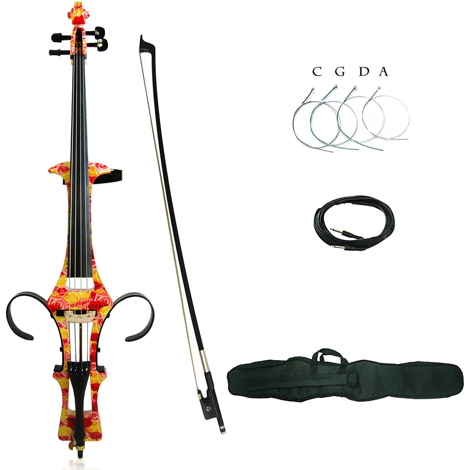 Aliyes Handmade Professionali Donne/Gril Legno Solido Violoncello Elettrico 4/4 Full Size Silenzioso Elettrico Violoncello Rosa