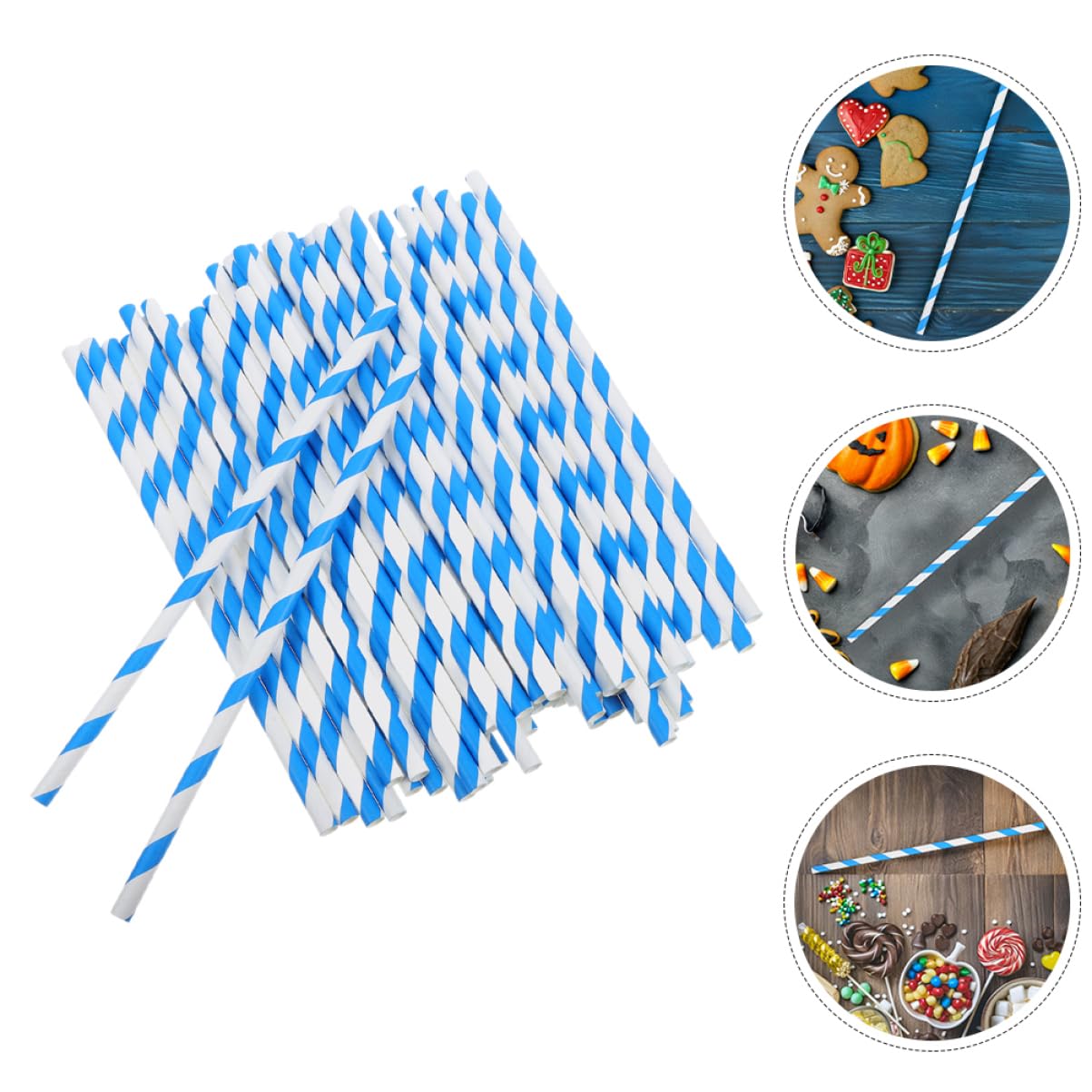 MAGICLULU 150 Stück Gestreifte Lollipop Sticks für Gewerbliche Maschinen Süßigkeiten Sticks für Partys Hochzeiten und Große Veranstaltungen