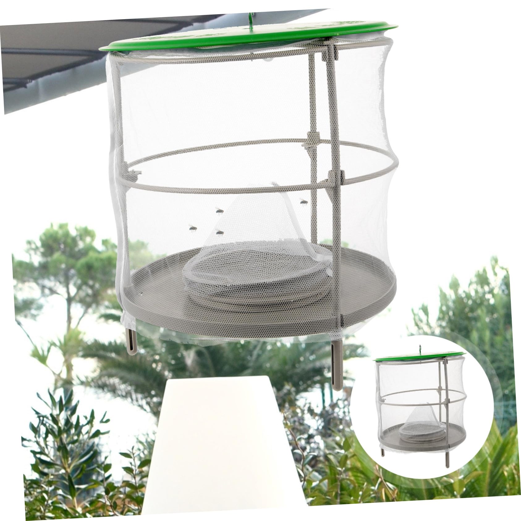 Gabbia Appesa per Mosche da Esterno 2 Pezzi Bianca
