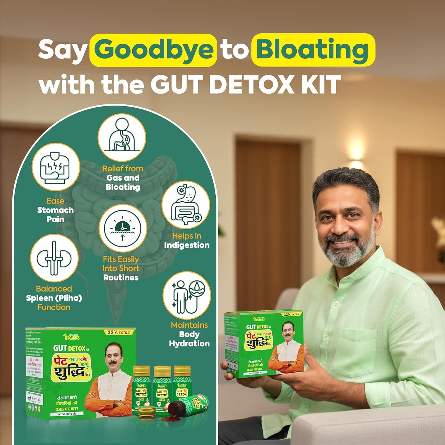 Jeena Sikho Pet Yakrit Pleeha Shuddhi kit | Gut Detox Kit | Ayurvedic Cleanse for Liver, Stomach & Spleen | Body Purification & Immunity Booster | INJK Alkaline, Magnetic Water | Mineral Rich | — Amazon image 4