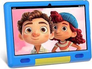 HotLight Kids Tablet 10 inch, Tablet for Kids Android 12 Quad Core Processor, 2GB RAM+32GB ROM, Dual Camera, Wifi, Bluetooth, KIDOZ Pre-Installed, Tablet with Parental Control, Blue