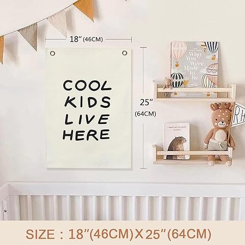 Miniatura 3 de Pancarta de lona colgante para guardería y sala de juegos, decoración de pared para niños, decoración de habitación moderna para niños y niñas