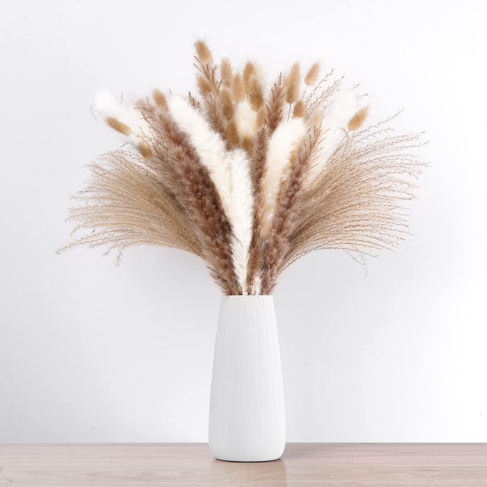 67PCS Pampas Grass Dried Flowers, Winter Decor Winter Decorations for Boho Home, Wedding, Baby Shower Decorations, Rustic Farmhouse Party Table Decor Home Decorations