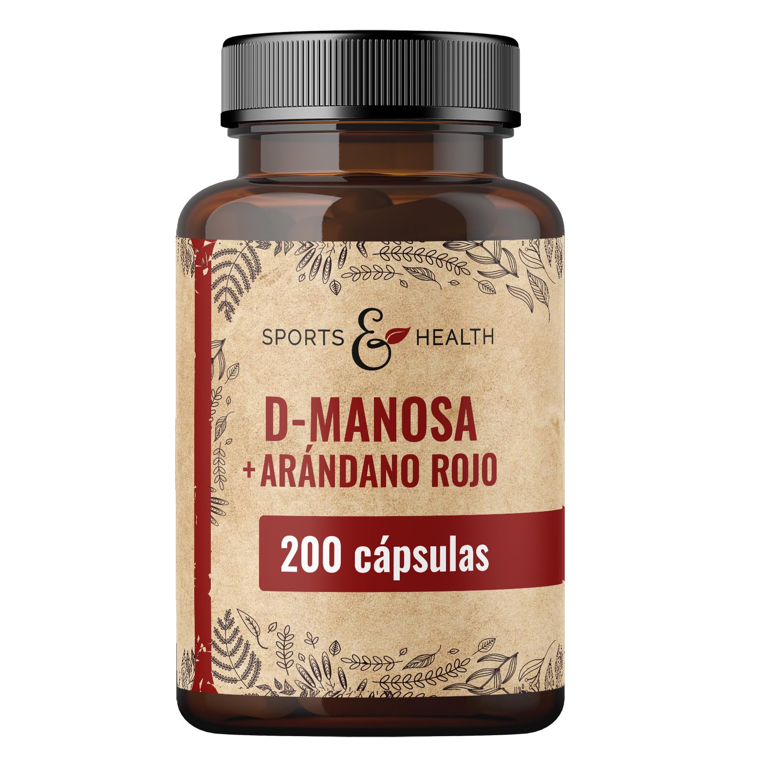 D-Mannose & Cranberry Capsules - 200 Vegan Capsules D Manosa y Arandano rojo - with D-Mannose Powder & Cranberry - 500mg per Daily Dose, Dmanosa