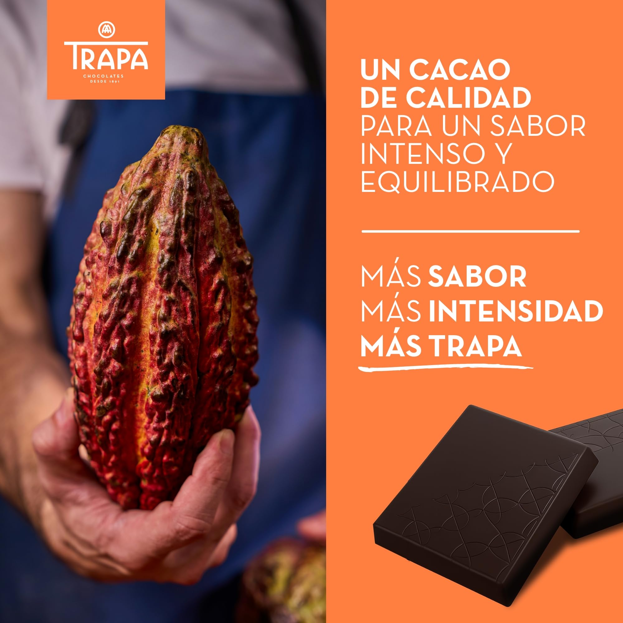 TRAPA COLLECTION | Chocolate Negro 95% Cacao | Tableta 80 g | Sin Gluten