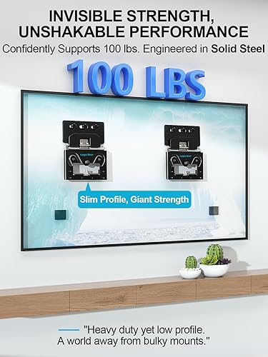 Miniatura 3 de Soporte de pared para TV ultradelgado compatible con televisores planos y de marco de 14 a 80 pulgadas, soporte de TV de perfil bajo con