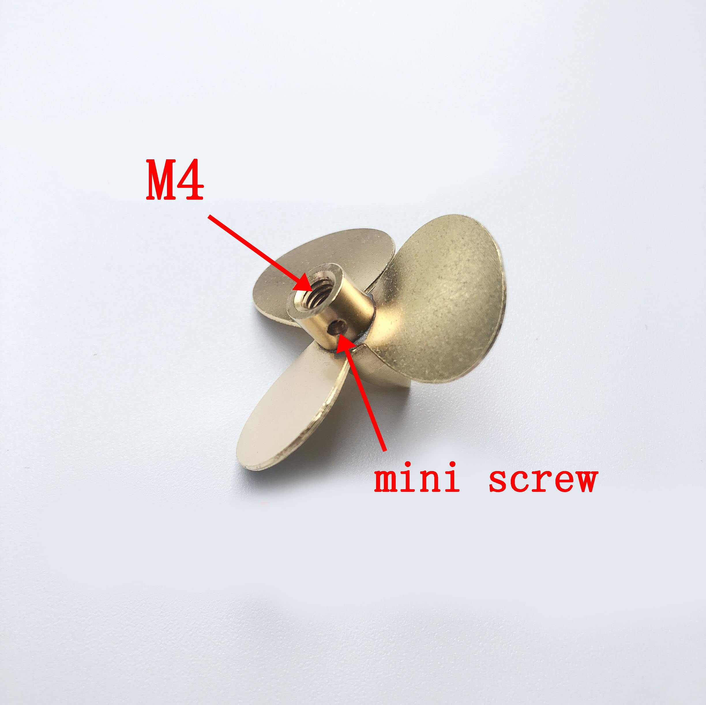 【Partes de juguete de control remoto】 M4x35mm Propulsor de metal de tres cuchillas de la cuchilla apoyos de las piezas de repuesto for DIY RC Modelo de barco eléctrico simular el barco. - Materiales a