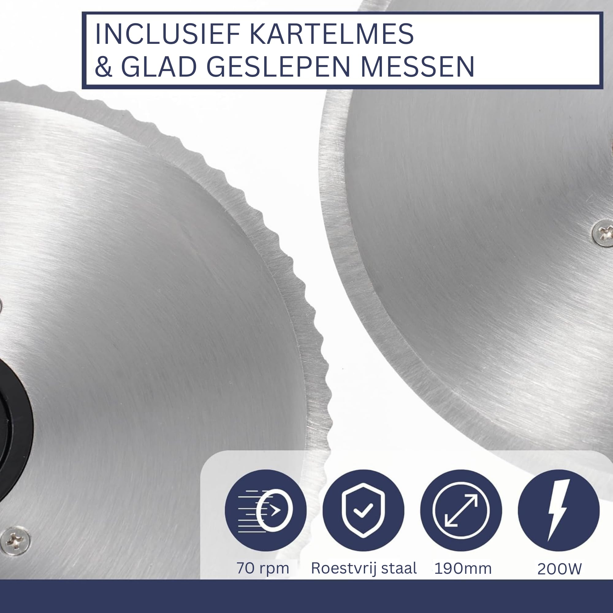 Sommertal Multifunctionele Snijmachine AS190 DUAL - 200W, RVS Mes Met Gegolfde En Gladde Snede Elektrische Snijmachine Voor Brood Kaas Vlees Dikte Verstelbaar 0 15mm