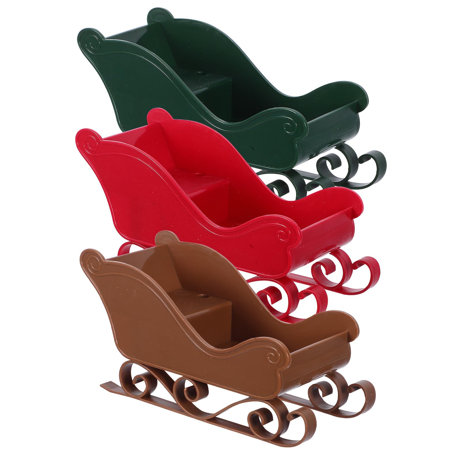 Toyvian 15 Stück Kleiner Weihnachtsschlitten aus Kunststoff für Festliche
