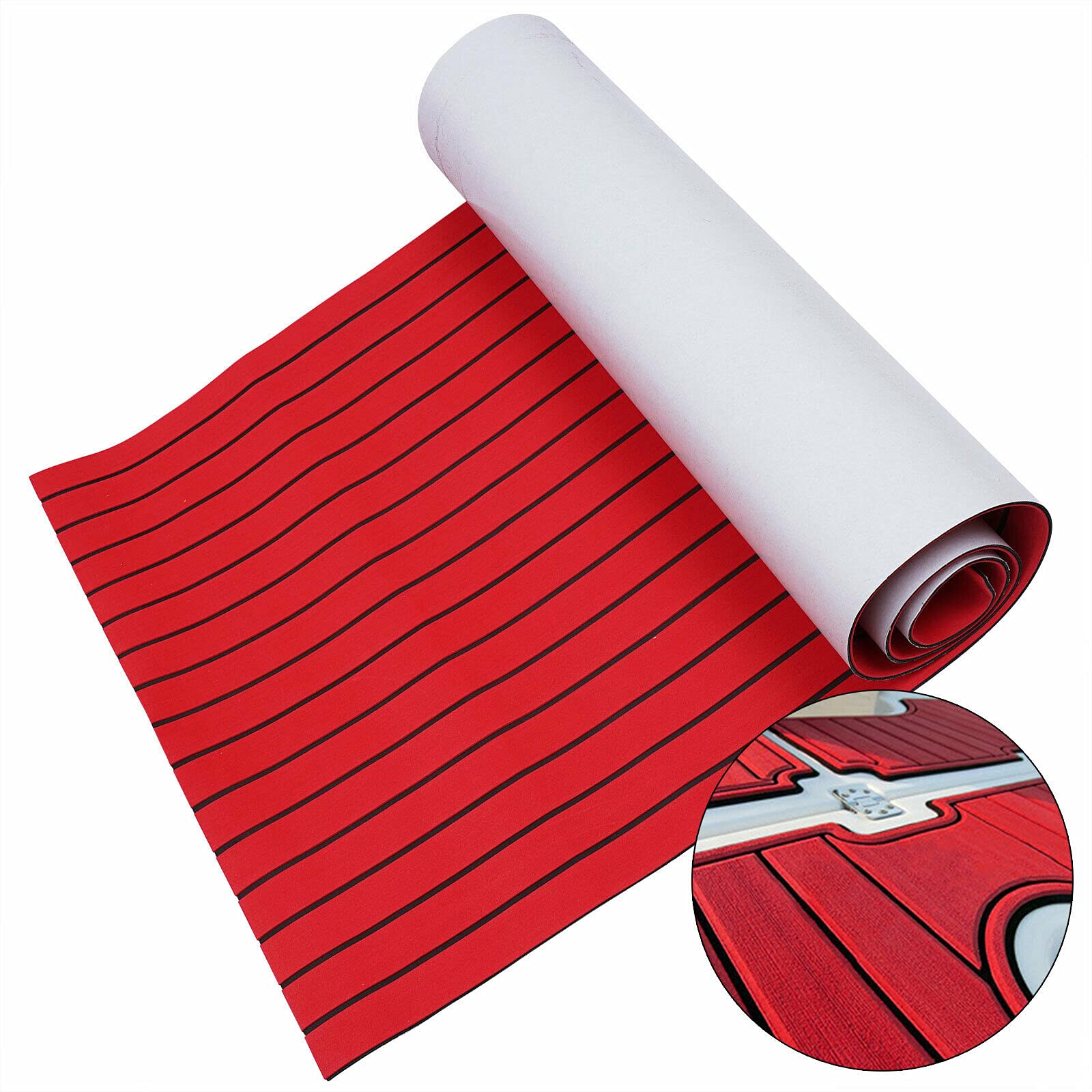 240 cm x 90 cm x 6 mm Eva Foam teak copertura pavimento yacht schiuma per barca, rivestimento antiscivolo marino pavimento rosso