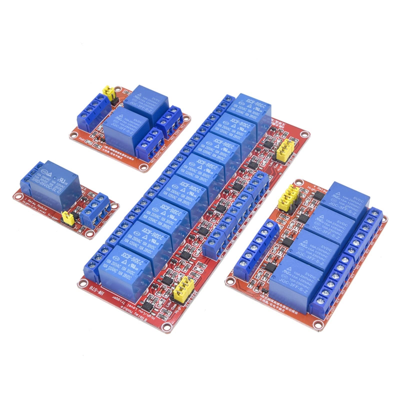 Module de Relais DC 5V 12V 24V 1 2 4 8 canaux, Bouclier Carte avec Support optocoupleur, déclencheur Niveau Haut et Bas