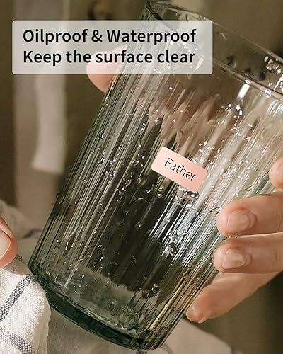 Miniatura 4 de iEager Cinta para etiquetar, 0.591 in x 1.181 in, papel térmico adhesivo rosa, etiquetas de almacenamiento para el hogar, cinta de etiquetas