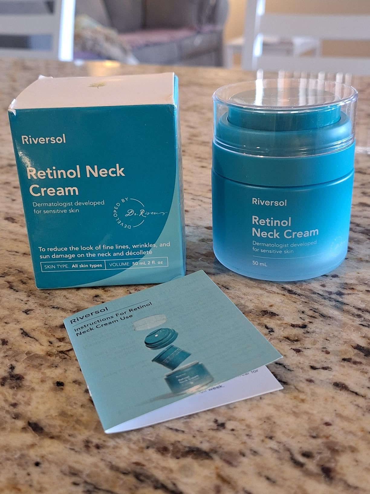 Riversol Retinol Neck Cream for Women Over 50 | Neck Creams for Tightening and Firming | Reduces Sagging, Wrinkles & Crepey Skin | Peptides, Hyaluronic Acid & Retinol | Fragrance-Free