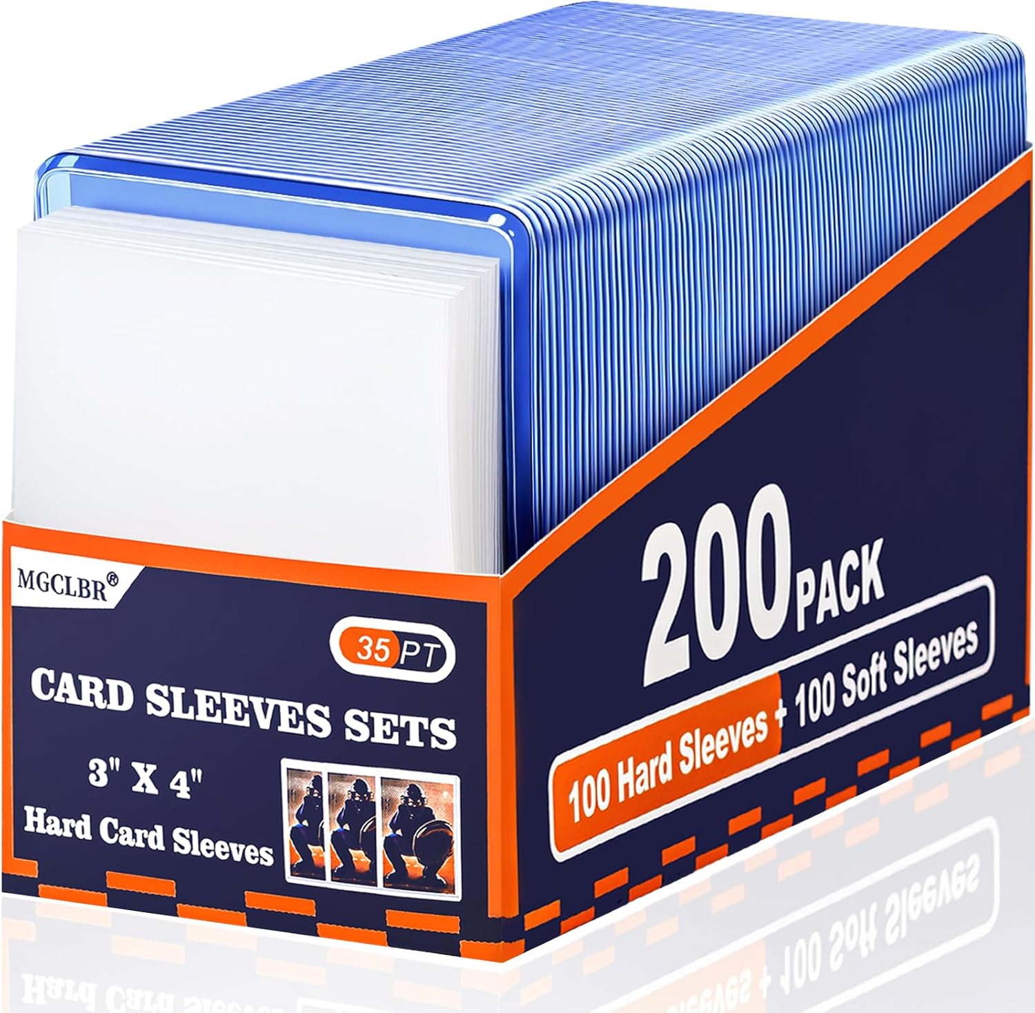 3"x4" Ultra Clear Top Loaders for Cards - 200 Pcs (100 Hard Card Sleeves + 100 Soft Sleeves), Acid-Free Baseball Card Protectors, Fits Baseball/MTG/TCG Standard Cards