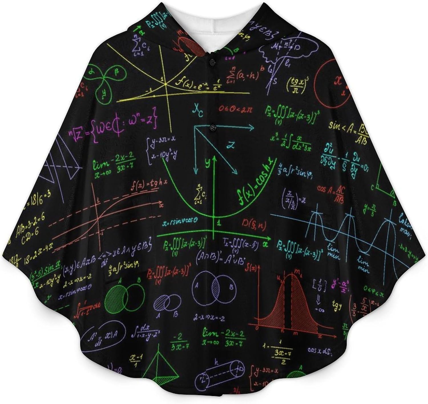 Math Plots Formulas Calculations Wearable Blanket with Hooded Flannel Blankets Cape with Pocket