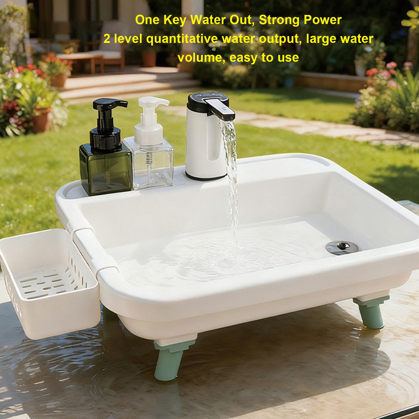 Lavabo Portátil para Camping con Bomba de Agua Eléctrica