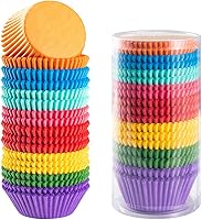 Vista 1 de Gifbera Bright Rainbow Standard Cupcake Liners - Tazas de papel colorido sólido para hornear, 400