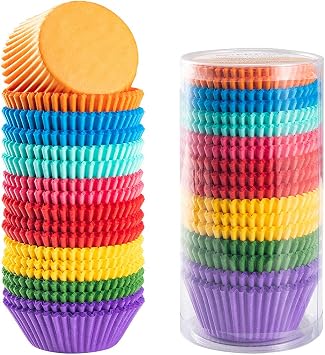 Gifbera Colourful Cupcake Cases 400pcs Muffin Cases for Baking Paper Cup Cake Cases for Baking Cups Bun Cases Greaseproof Cupcake Cups, 8 Colors, for Birthdays, Parties, Weddings Decorations