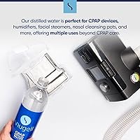 Vista 3 de Snugell Agua destilada embotellada de tamaño de viaje para máquinas CPAP, (paquete de 6, 20 onzas cada una), suministro de hasta 12 días, multiuso