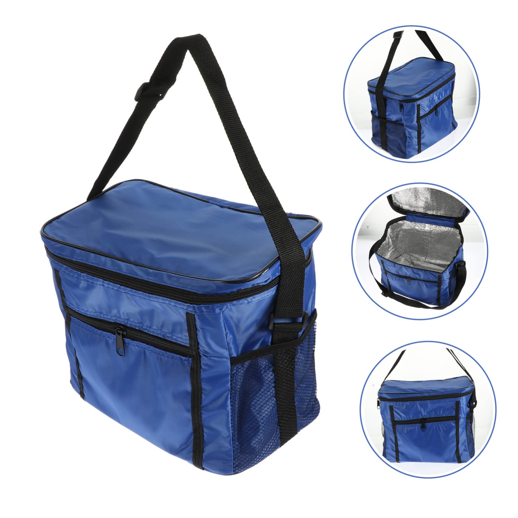 MAGICLULU Bolsa de Almuerzo Oxford Azul para Conservar Calor y Frescura | Tela Oxford, Uso en Picnic y Eventos en Vivo, Formato Compacto para Comida y Fiambrera