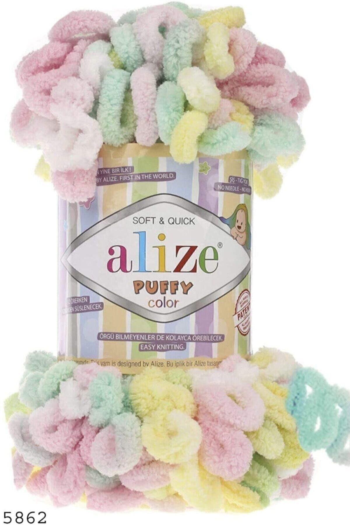 - 9 Balls Puffy Color Multicolour Bulky Yarn, 9 Meters, 100% Polyester, Easy Knitting, Machine Wash