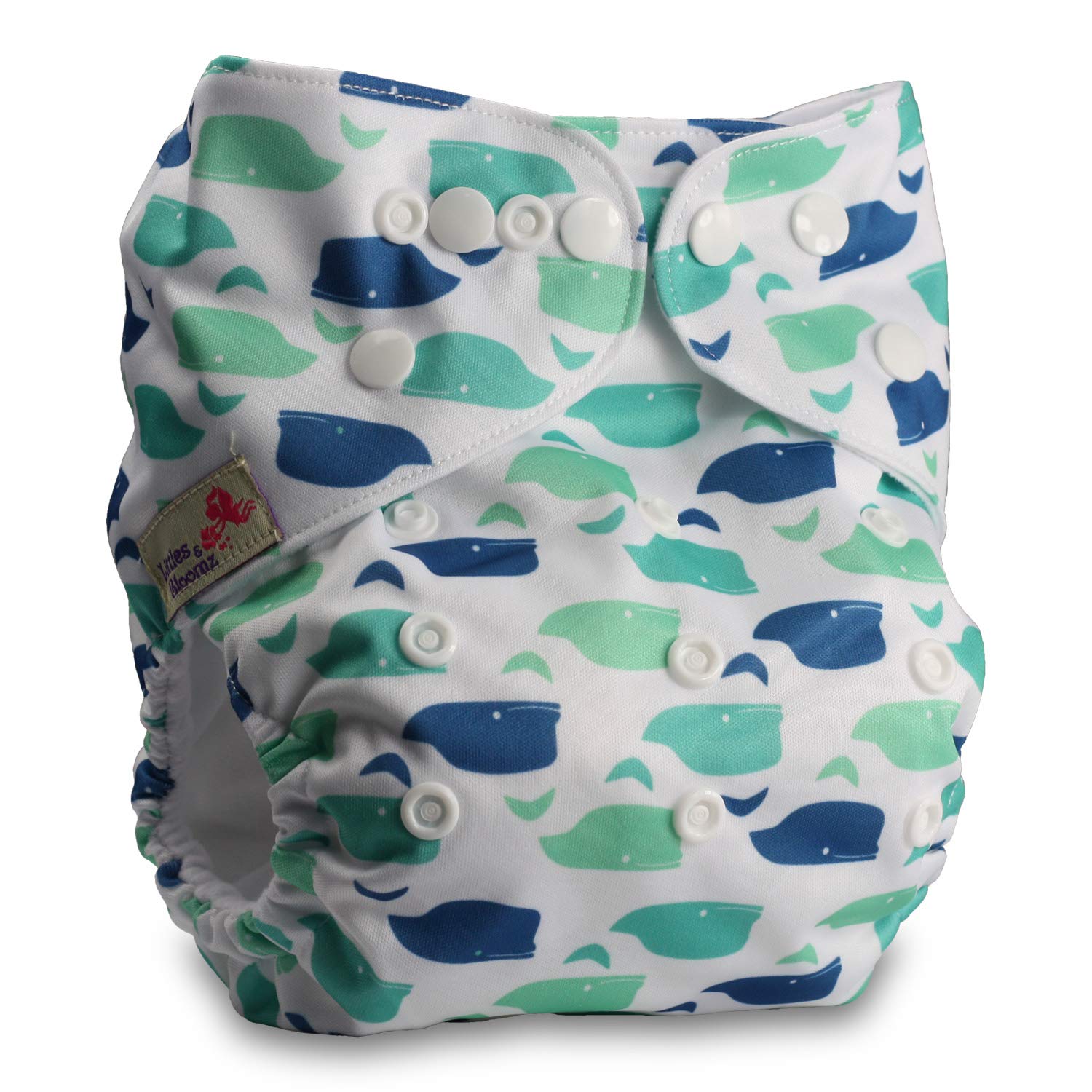 Littles & Bloomz, Reusable Pocket Cloth Nappy, Fastener: Popper, Set of 1, Pattern 17, Without Insert โ image 1