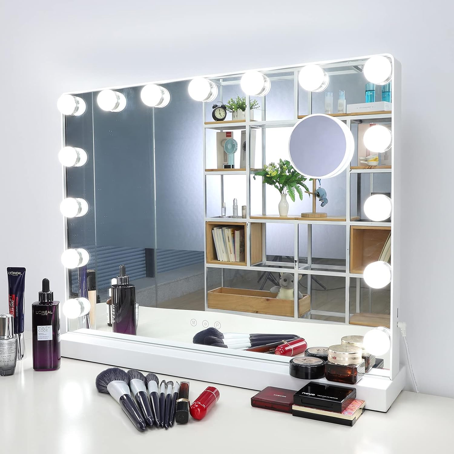 Amazon.de Meidom Hollywood Spiegel mit Beleuchtung Schminkspiegel mit und Aluminiumrahmen 3